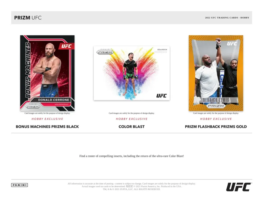2022 Panini Prizm UFC Hobby Box 12 Packs Per Box 12 Cards Per Pack