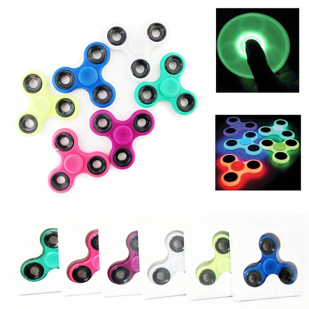 4 Fidget Spinners Glow in the Dark Hand Finger Toy Focus Desk Spinner EDC Autism