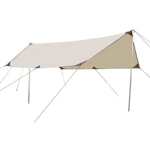 500x292cm Large Square Camping Tarp Shelter | Waterproof | UV Protection | Sunshade Canopy Shelter | Camping | Hiking | Picnic