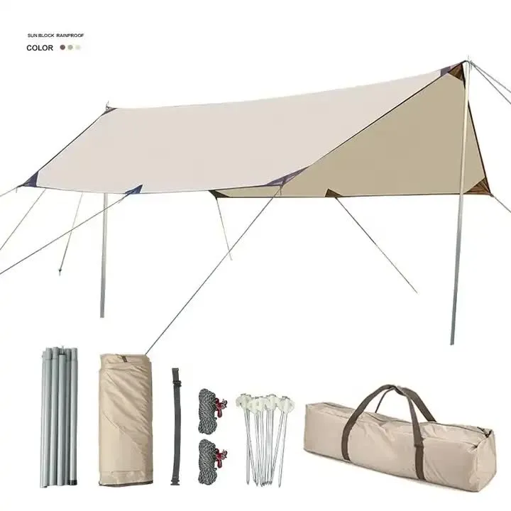 500x292cm Large Square Camping Tarp Shelter | Waterproof | UV Protection | Sunshade Canopy Shelter | Camping | Hiking | Picnic