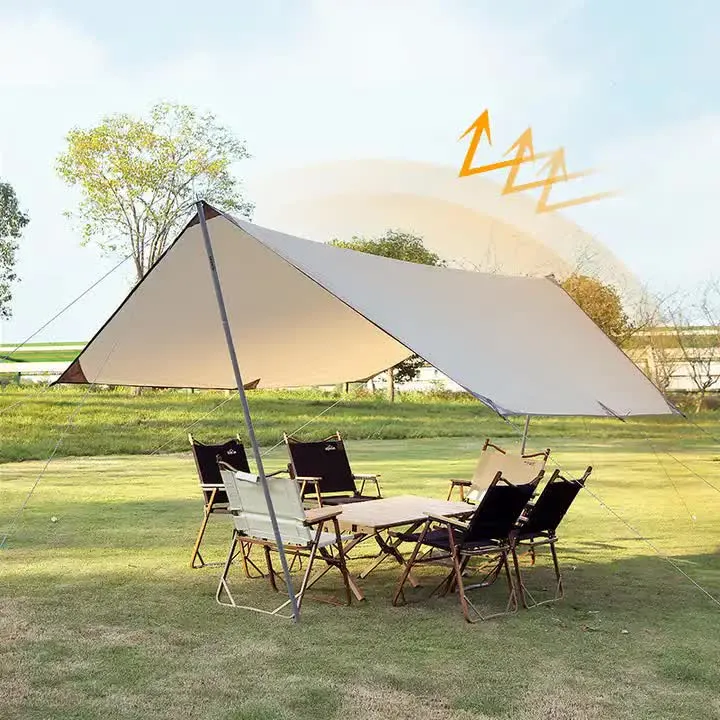 500x292cm Large Square Camping Tarp Shelter | Waterproof | UV Protection | Sunshade Canopy Shelter | Camping | Hiking | Picnic