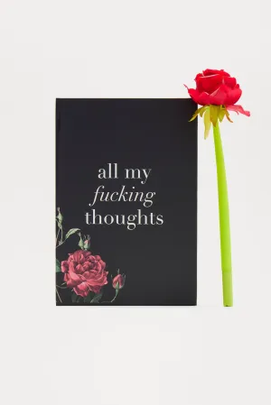 All My Fucking Thoughts Stationary Set - Black