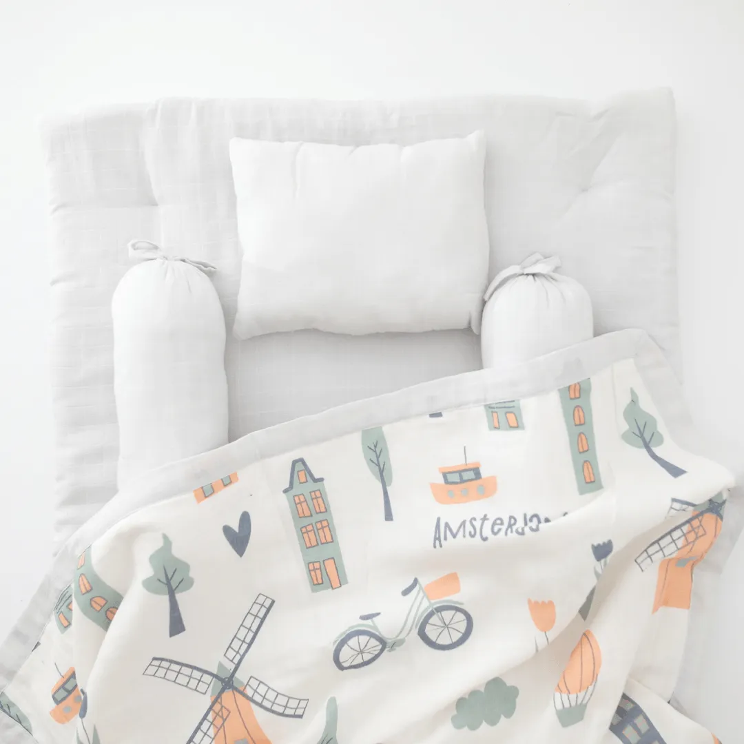 Amsterdam Mini Bedding Set (Organic Muslin 0-1 Years)