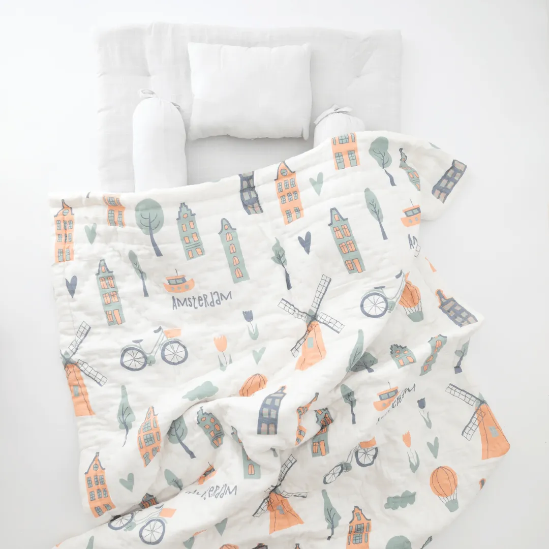 Amsterdam Mini Bedding Set (Organic Muslin 0-1 Years)