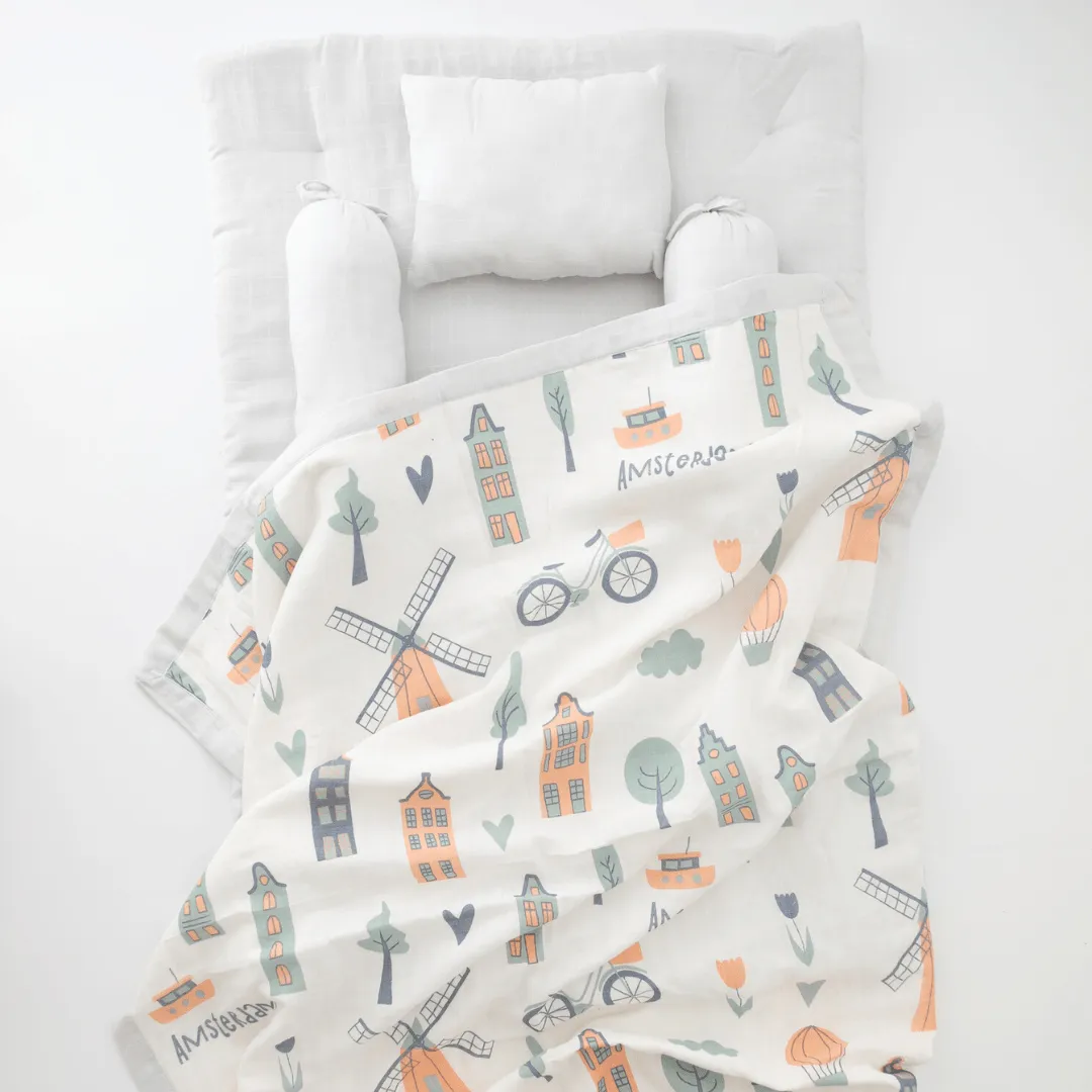 Amsterdam Mini Bedding Set (Organic Muslin 0-1 Years)