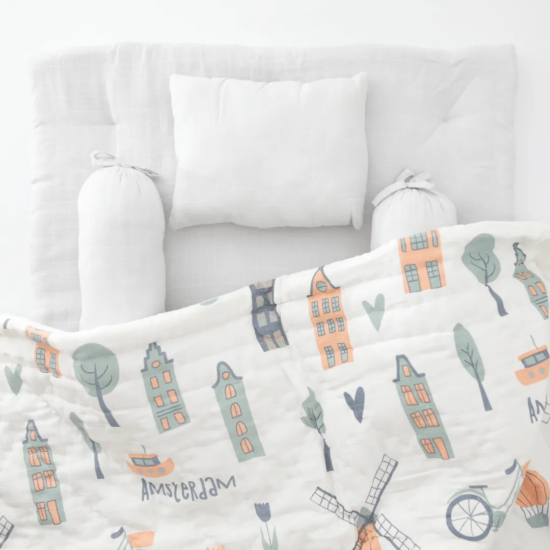 Amsterdam Mini Bedding Set (Organic Muslin 0-1 Years)