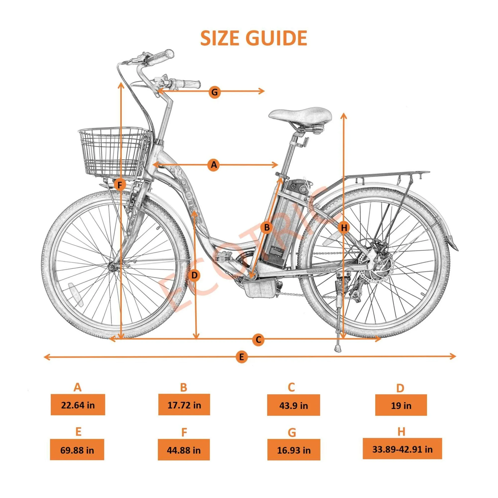 Ecotric 350W Peacedove City Electric Bike