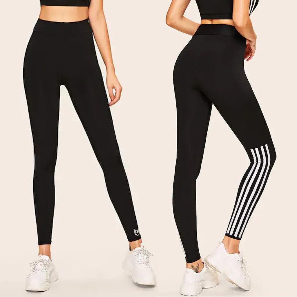 Fashionable white pull-down ladies yoga sports leggings