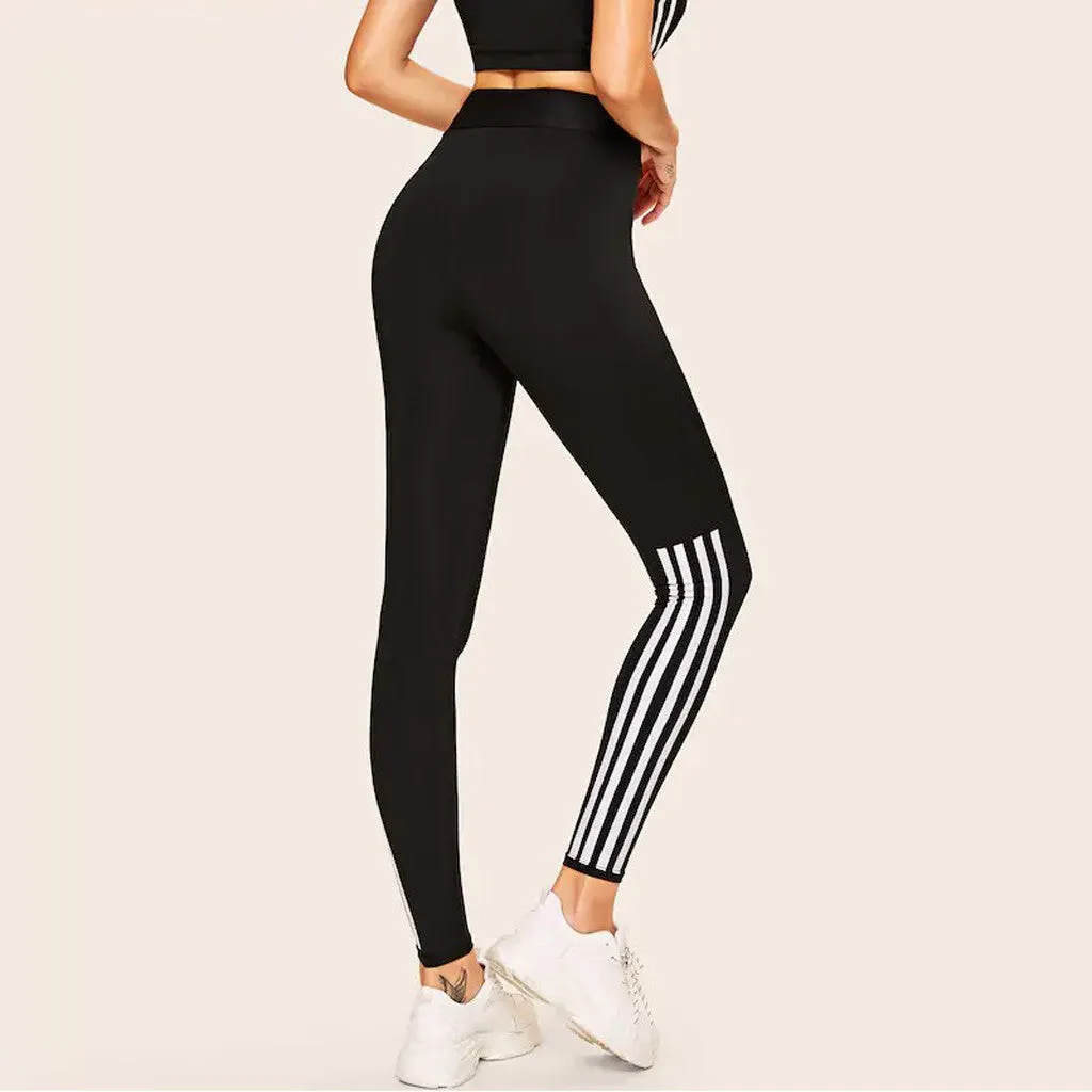 Fashionable white pull-down ladies yoga sports leggings