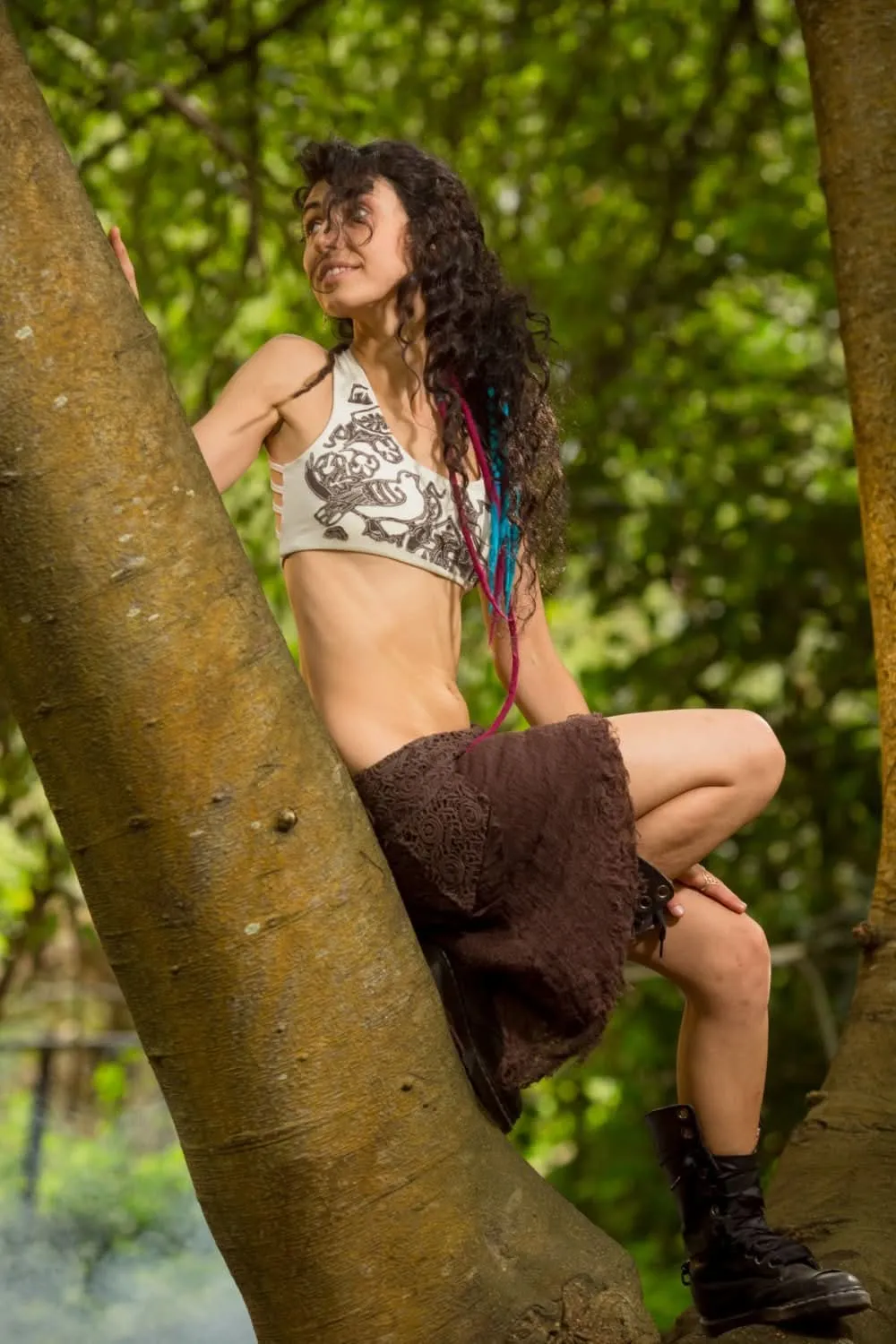 Hand Woven Patchwork Art Yoga Bra