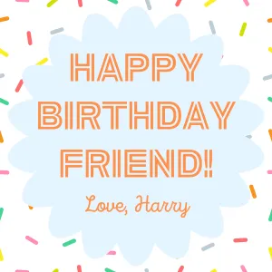 Happy Birthday Sprinkles Gift Tag - Customizable - Digital Download