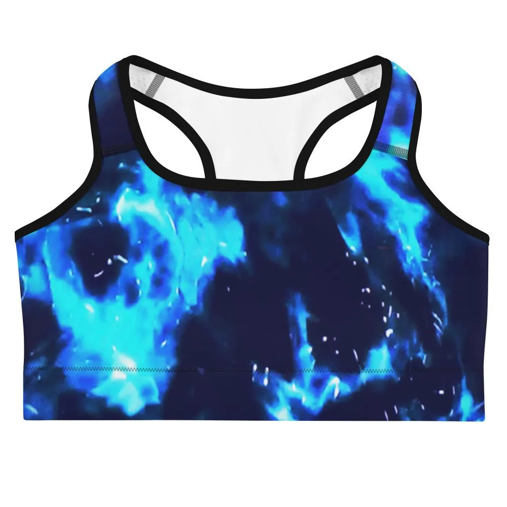 Ladies Hi-Support Sports bra-Blue Cenote