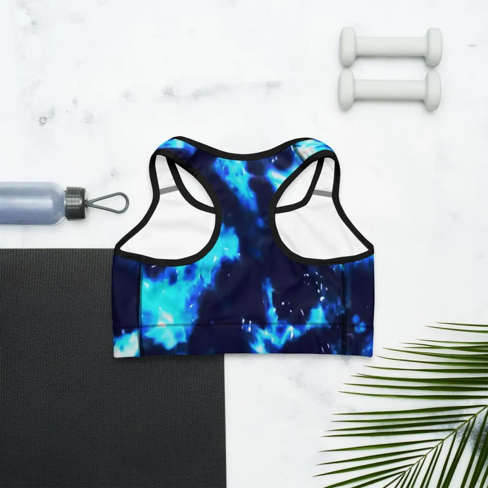 Ladies Hi-Support Sports bra-Blue Cenote