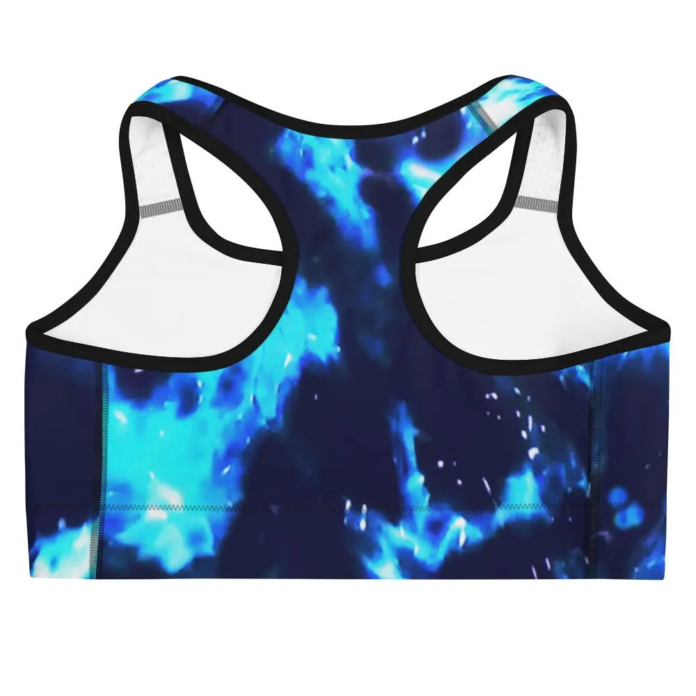 Ladies Hi-Support Sports bra-Blue Cenote