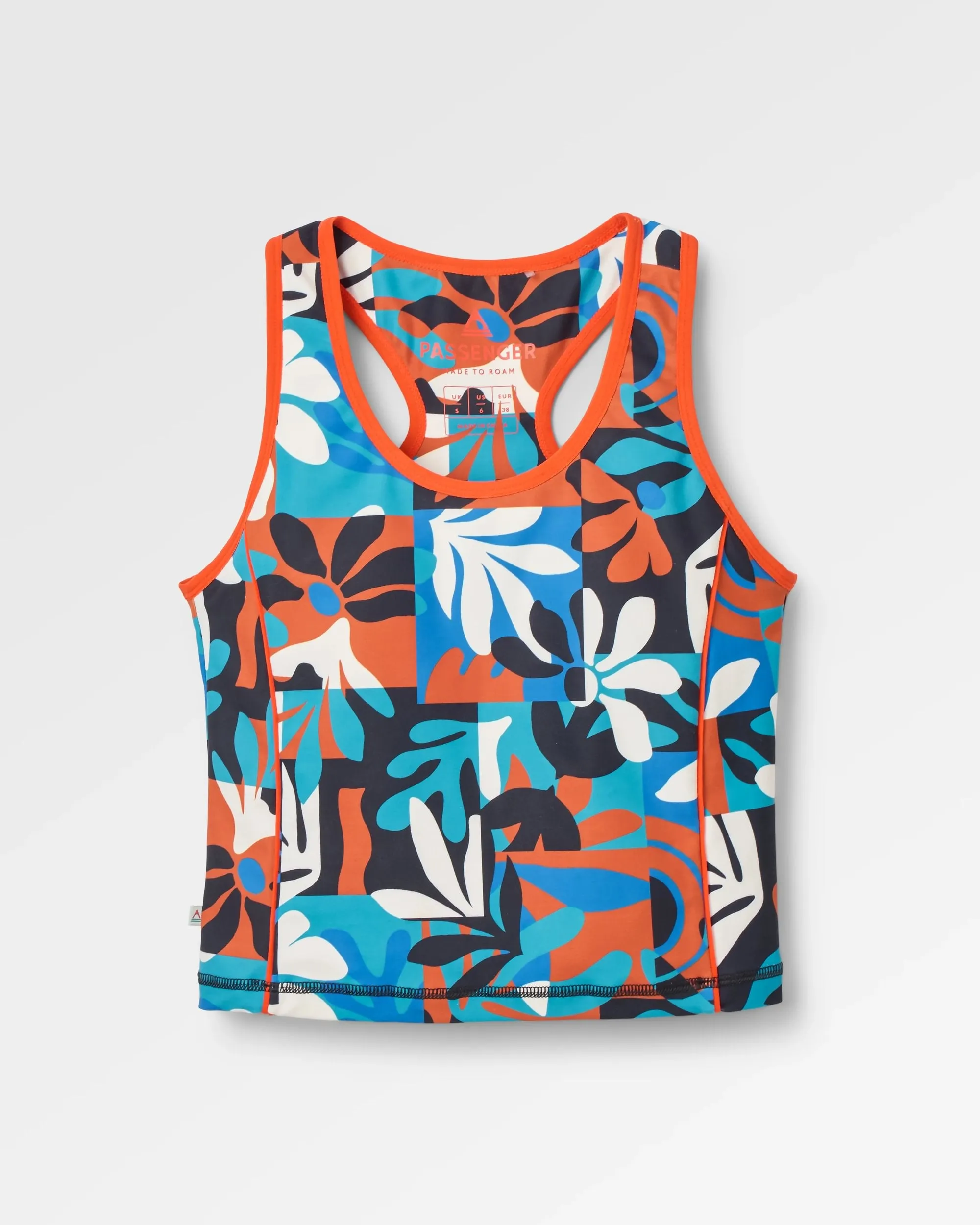 Mantra Recycled Active Crop Top - Mountain Foliage Blue