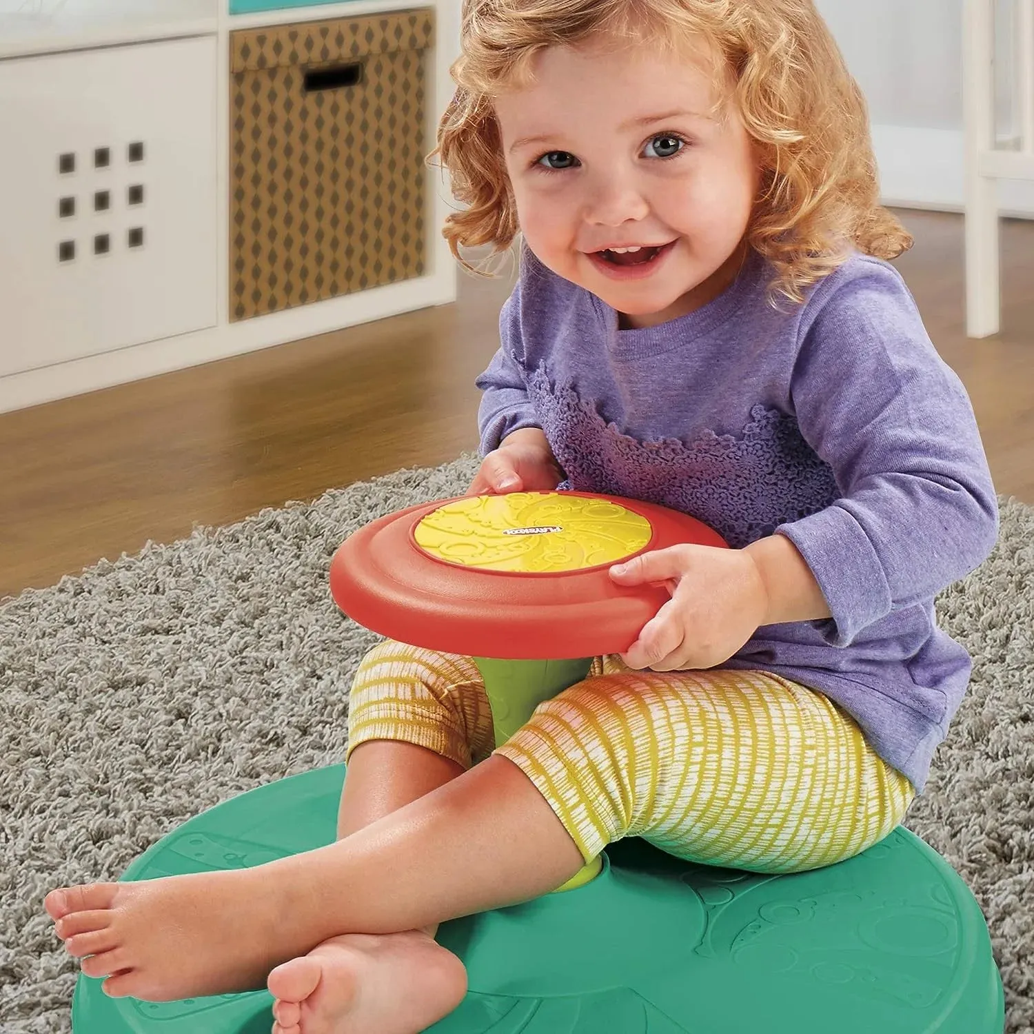 Playskool Sit N Spin, Classic Spinning Activity Toy with Music for Toddlers, Children 18  Months