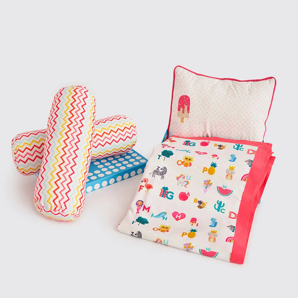 "Night Night" Crib Gift Set (Alphabets-Pink)