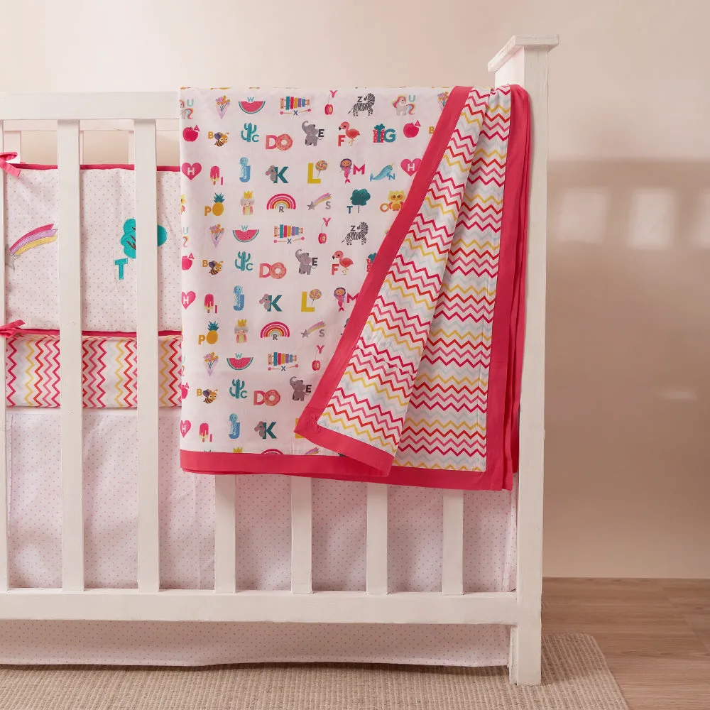 "Night Night" Crib Gift Set (Alphabets-Pink)