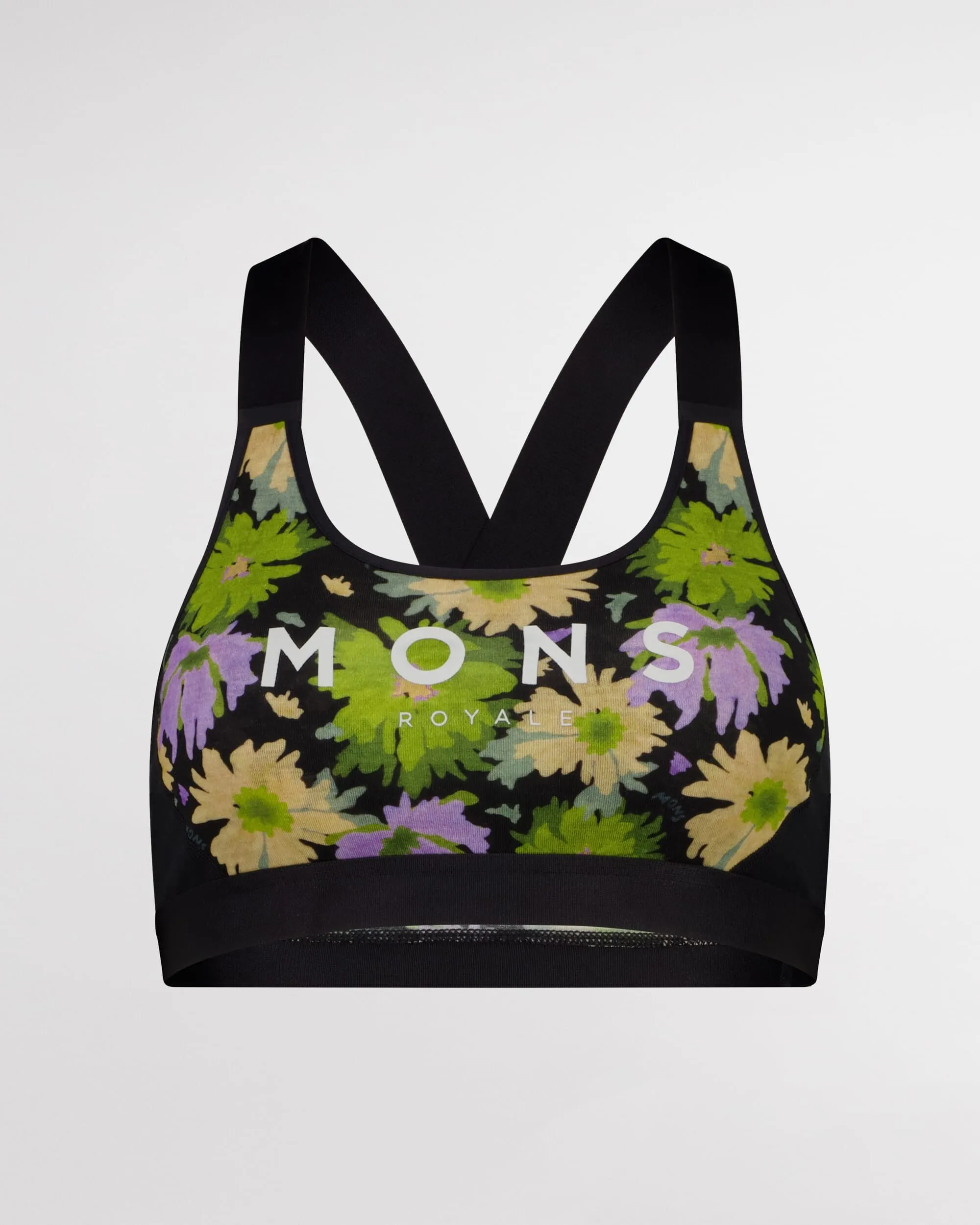 Stella Merino X-Back Bra - Alpine Bloom / Black