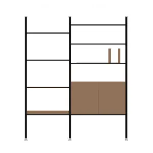 String Pira G2 wall-mounted floor shelf 90 70, black/walnut